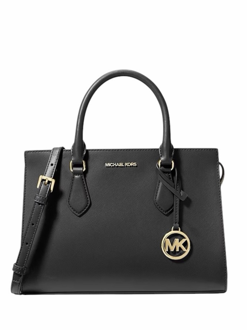 Michael Kors Sheila Black Medium Leather Satchel
